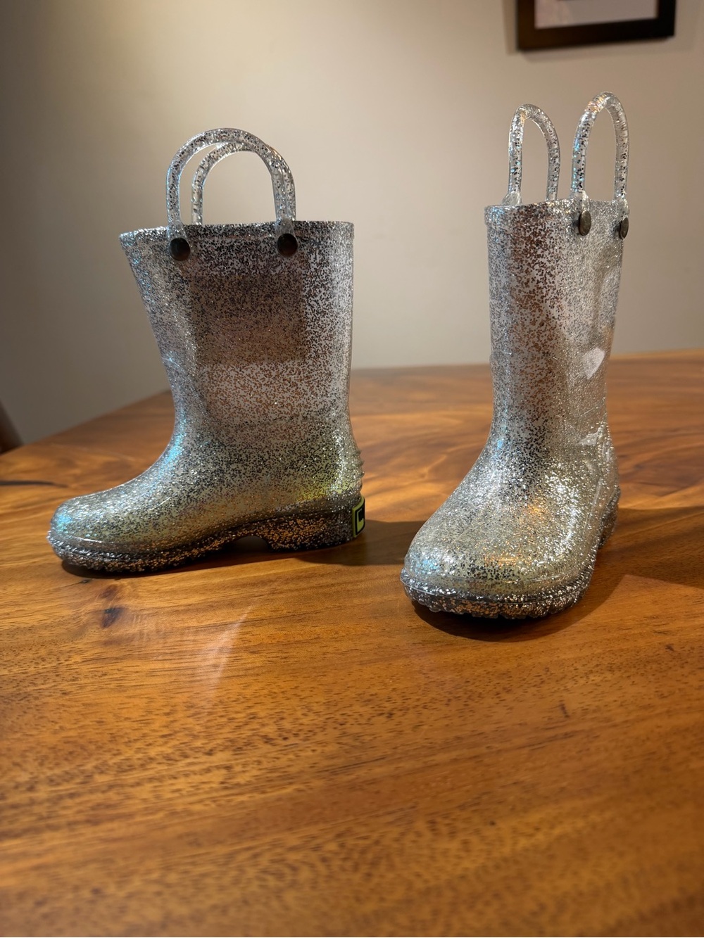 Western Chief Kids (Toddler) Silver Glitter Rain Boots
